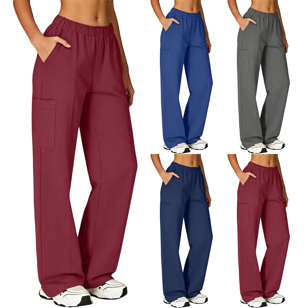 Pantalon Long Ample et Confortable pour Femmes et Pantalon de Travail Multi-Poches