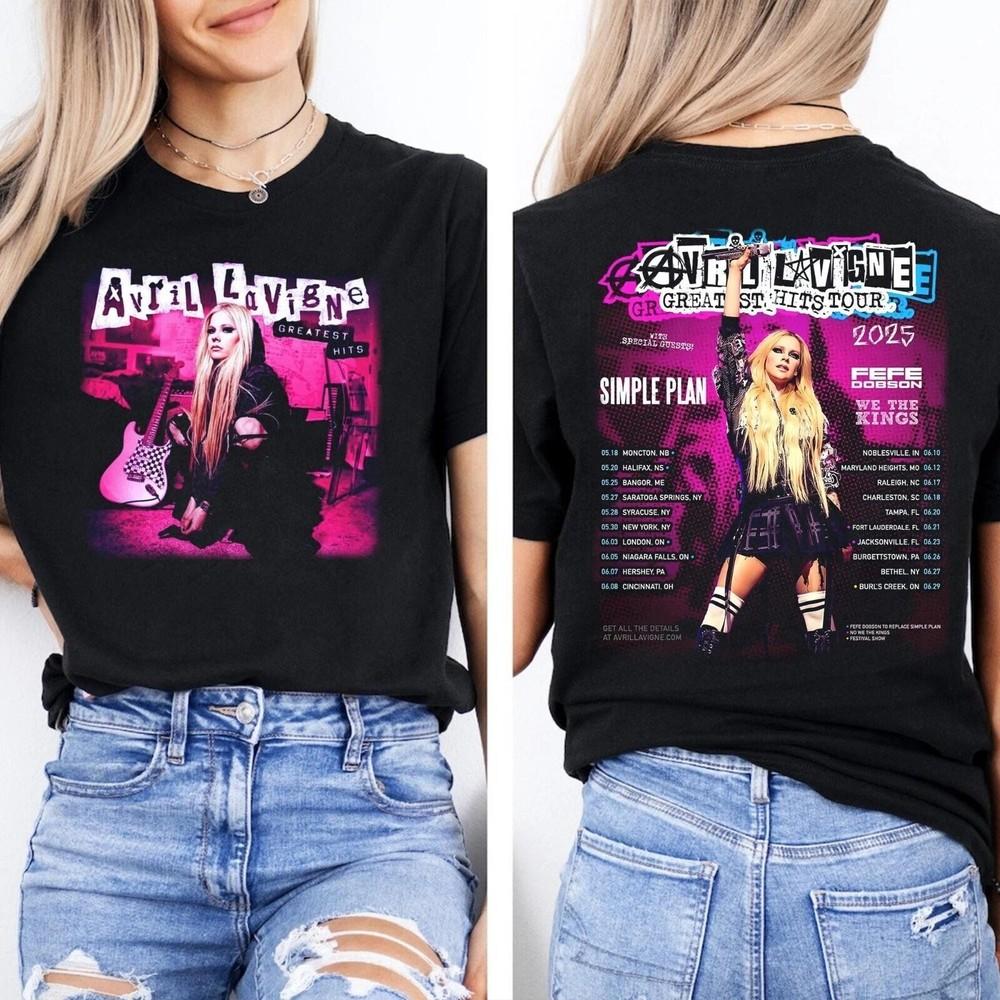 Фан Avril Lavigne Avril Lavigne Тур Greatest Hits 2025 Концерт Футболка Унисекс Размер 3XL M