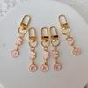 Metal Pink Butterfly Letter Keychain Fashion A-Z Initials Letter Keyring Car Key Holders Bag Pendant Hanging Decor Couple Gift