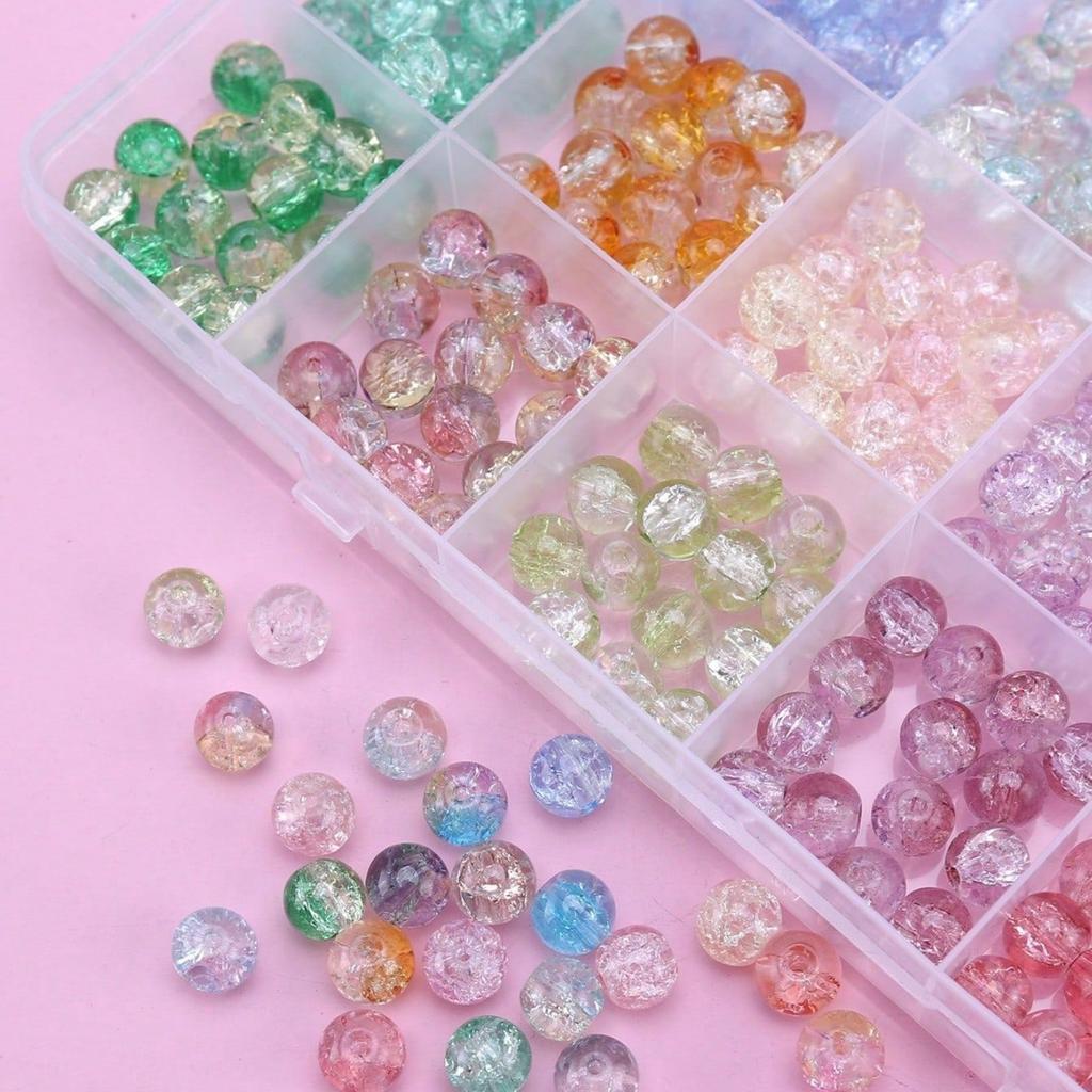 For Diy Handmade Beaded Bracelet Necklace Accessories 360Pcs 24-Grid Crystal Glass Set