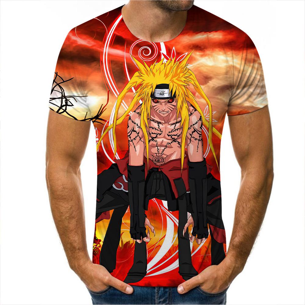 

Аниме Наруто Летняя мужская футболка 3D Цифровая Новая Повседневная футболка 6XL
