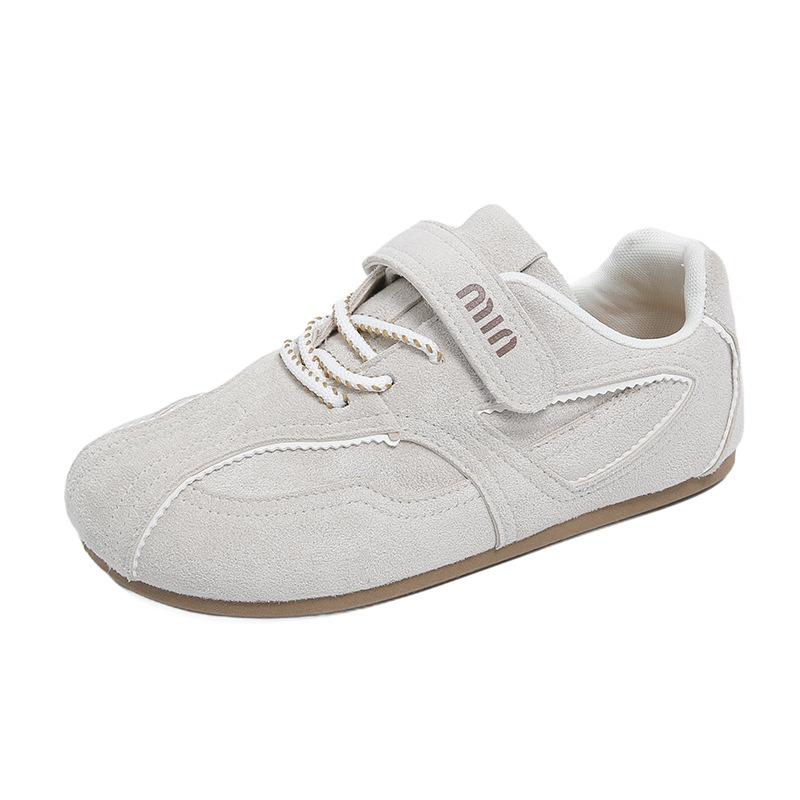 

Retro ballet women s autumn new Velcro breathable soft sole not tired feet sneakers 35 бежевий