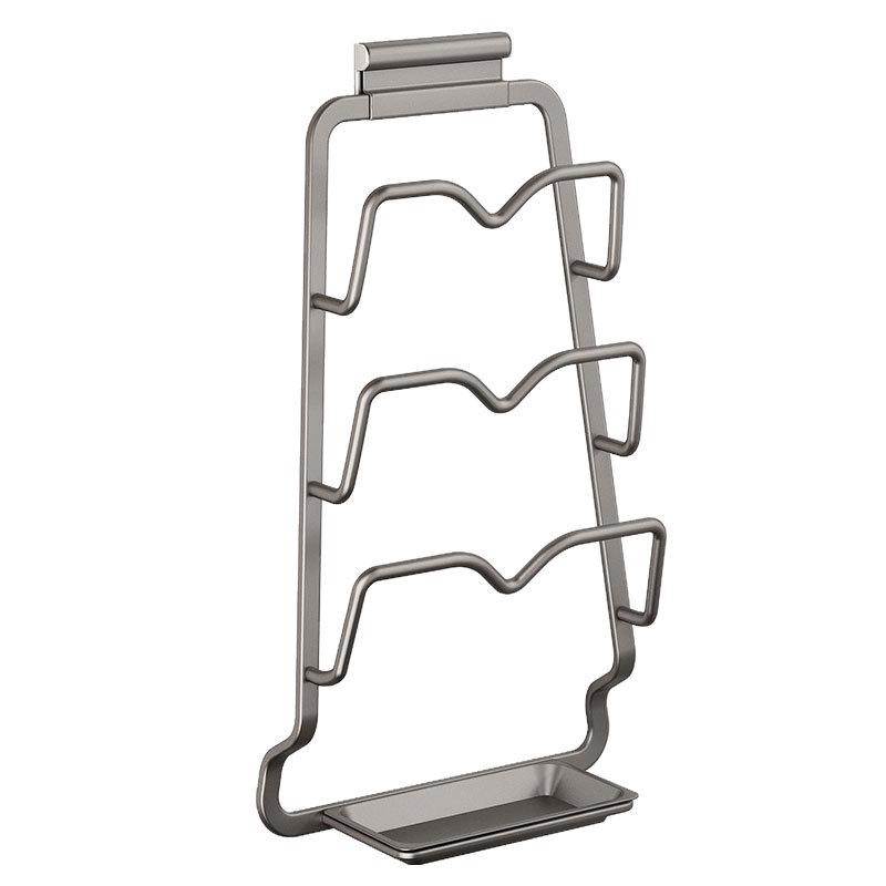 Wall-Mounted Punch-Free Kitchen Rack - Multi-Function Storage for Pot Lids & Chopping Boards