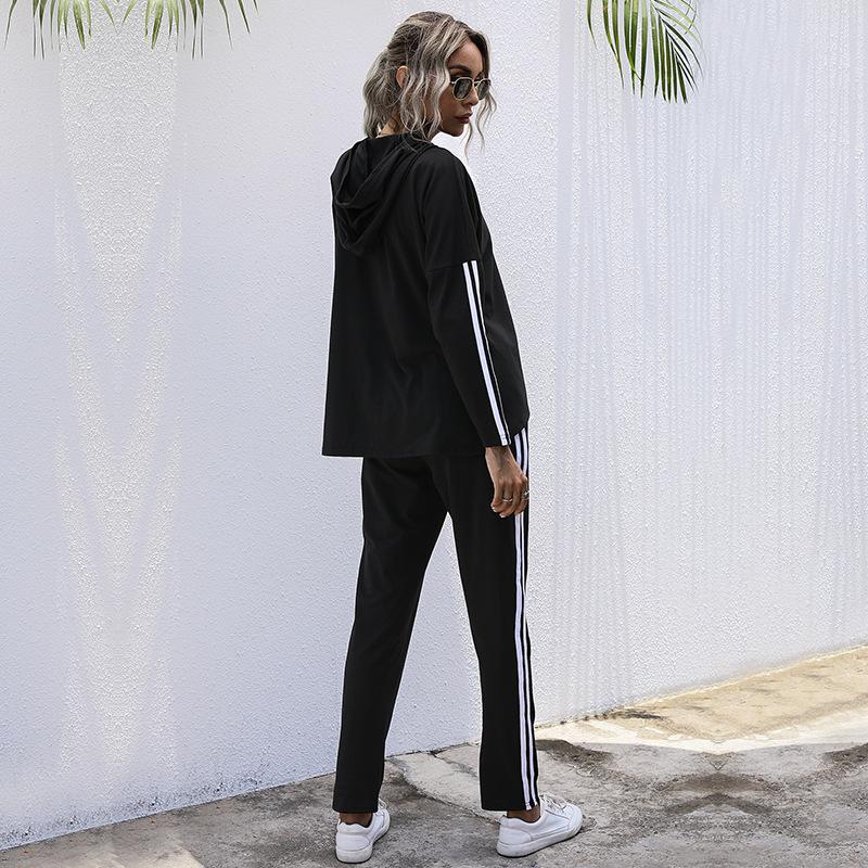 Fashion Women's Two Piece Black Irregular Casual Comfortable Elegant Suit Women
