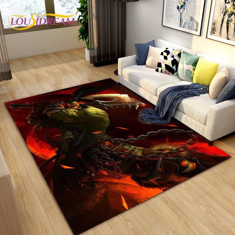 3D World of Warcraft , WOW Game Area Rug Large ,Carpet Rug for Living Room Bedroom Sofa Doormat Decoration ,Kids Non-slip Floor Mat