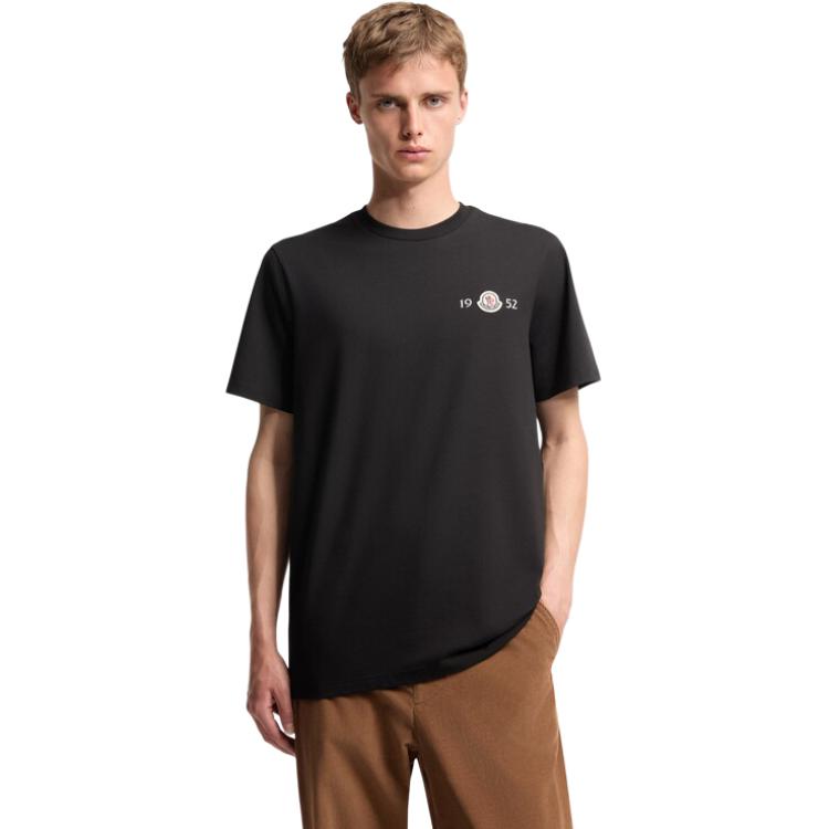 Moncler Logo Simple Regular Fit Casual Short Sleeve T-Shirt Men Tops L20918C000528790F999