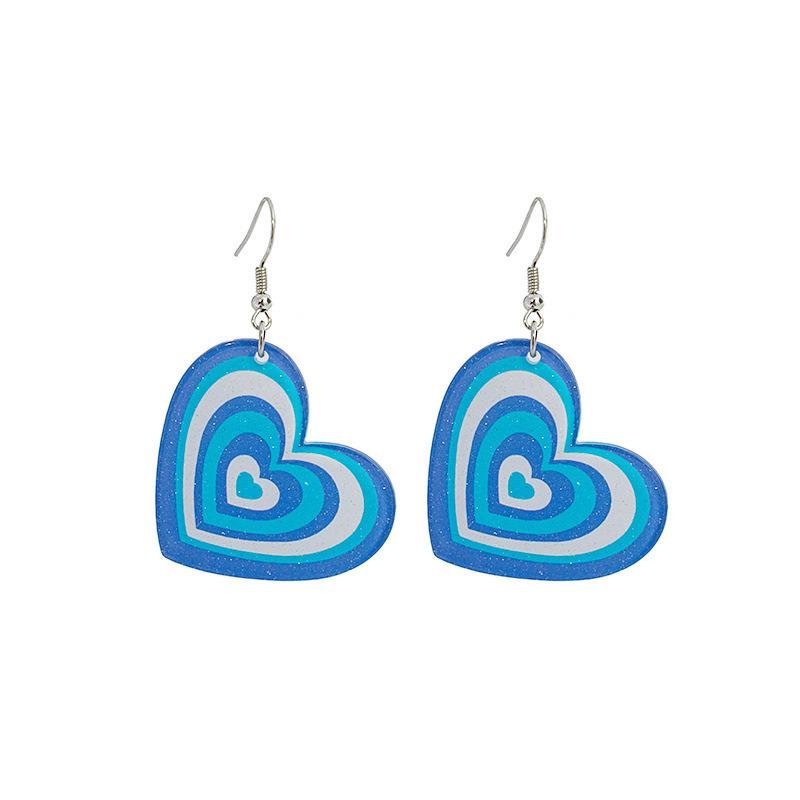 Цветочные Граффити Акриловые Серьги-Гвоздики Любовь Геометрические Серьги Винтажные Бохо Круглые Серьги-Гвоздики