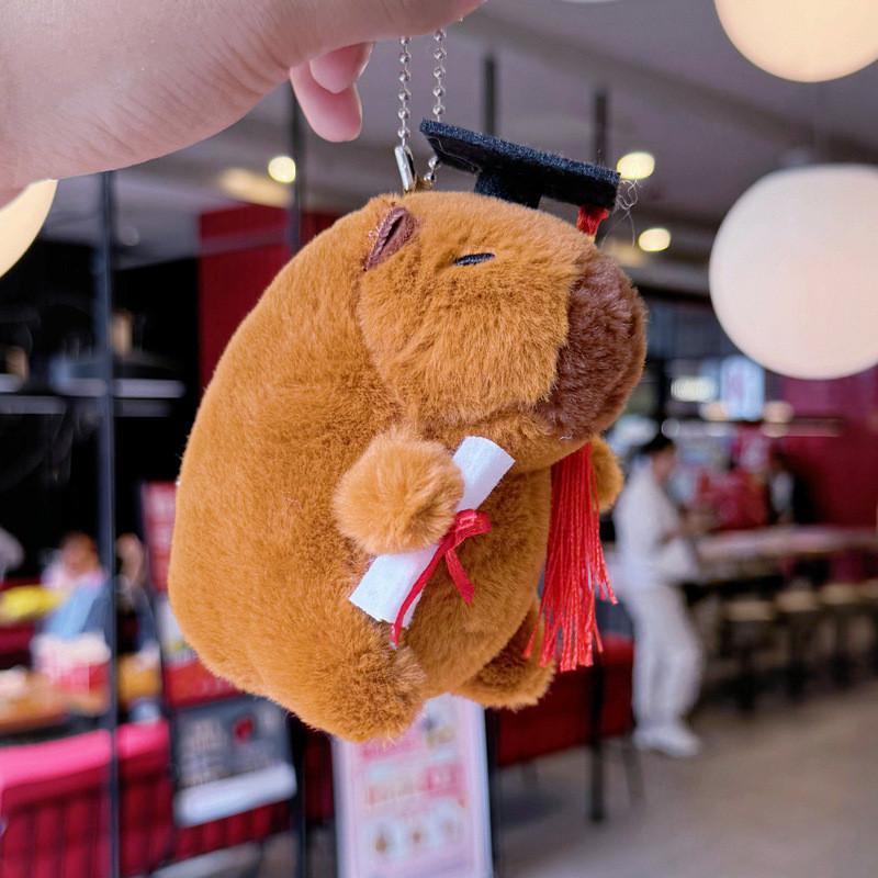 Keychain Plush Capybara Character Keyring Sparkling Children Animal Gift Doll