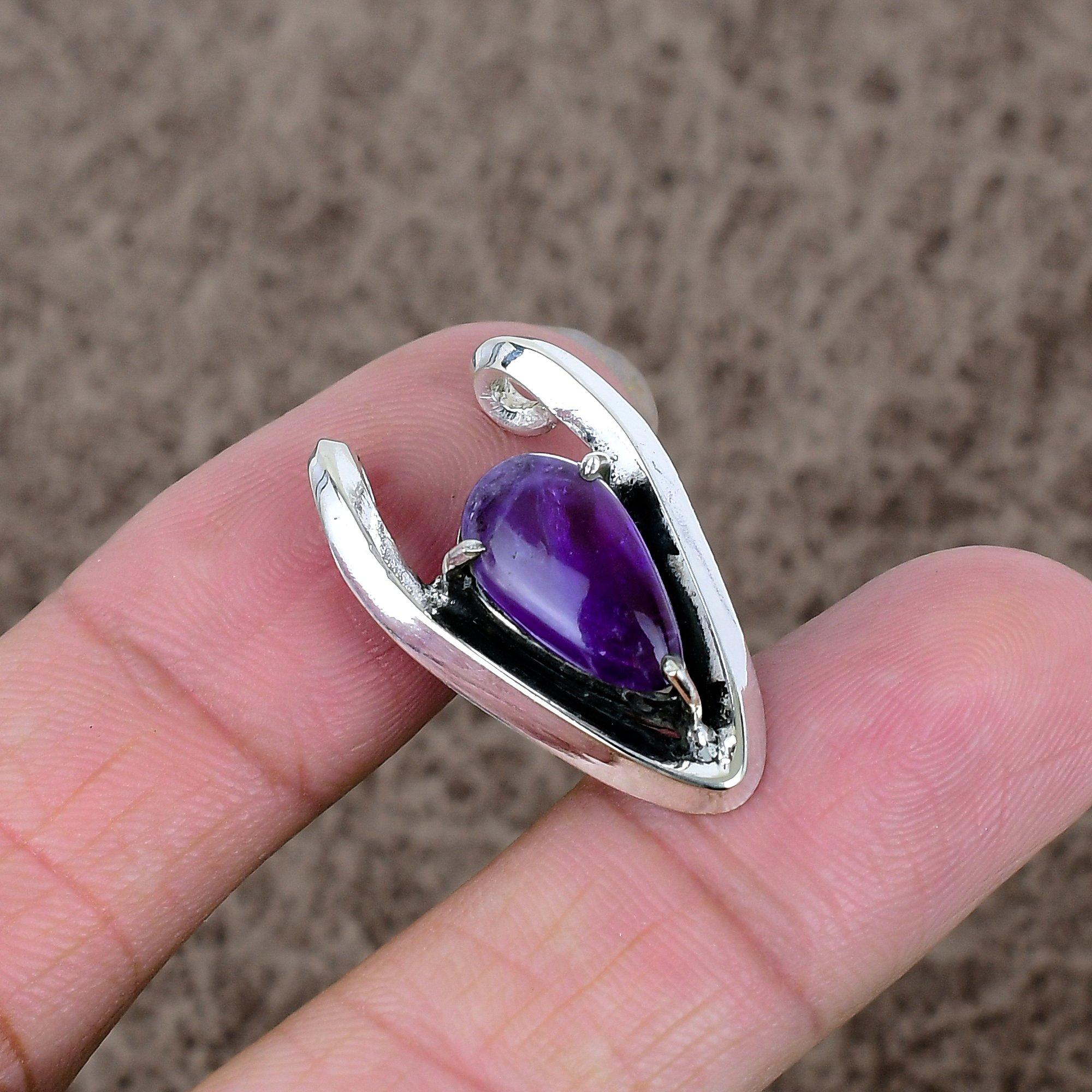 

Sage Amethyst Gemstone Handmade 925 Sterling Silver Jewelry Pendant 1.18 KKG-597