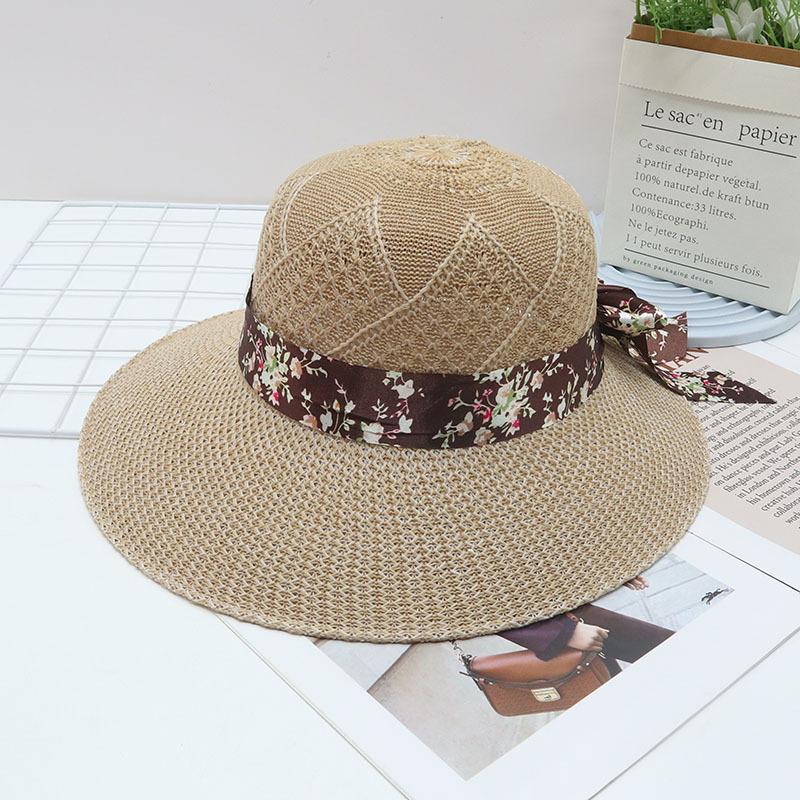 Straw Straw Hat Women's Big Eaves Beach Hat Summer Shading Sun Hat Outdoor Travel Seaside Spring and Autumn Versatile