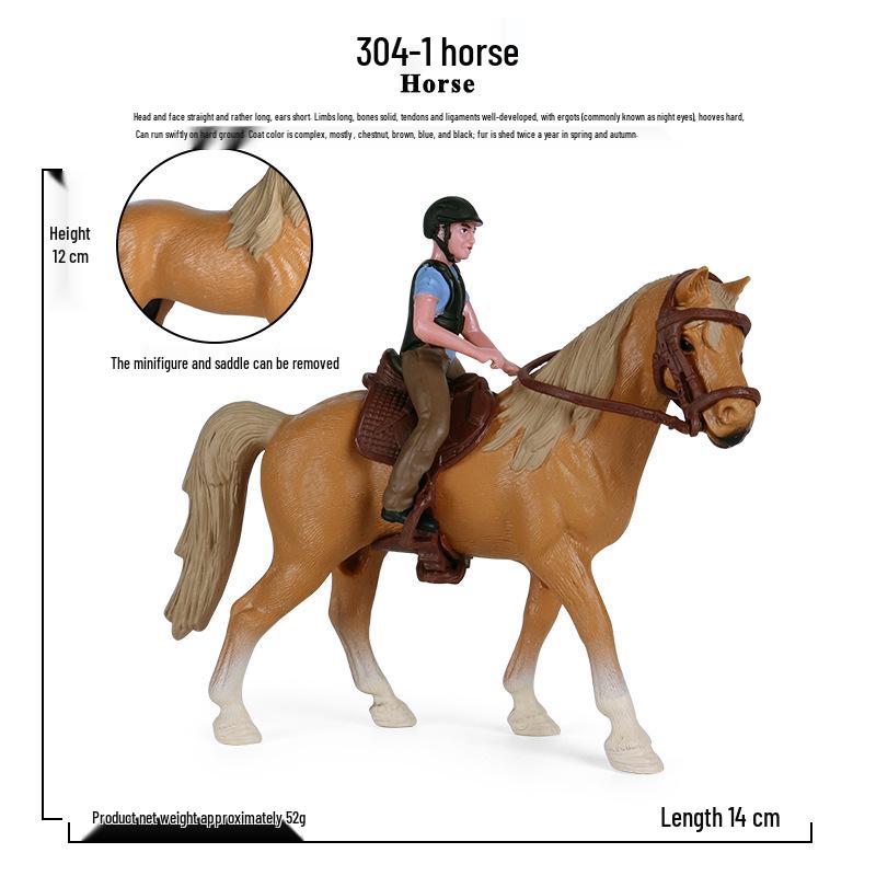 Children's Wildlife Simulation Horse Rider Toy Set