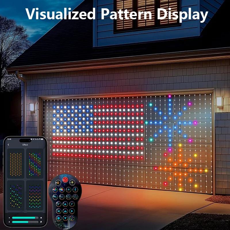 Smart RGB Curtain Lights LED Fairy Lights DIY Colors Pattern Text Music Sync Timer App Control for Bedroom Outdoor Party Decor