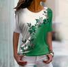 2024 New Women's T-Shirt Fashion Crew Neck Flower Printing Casual Daily Women's Top Summer Trend Loose