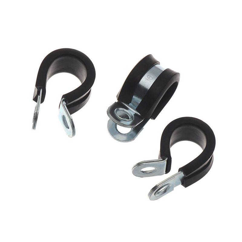 10Pcs Rubber Lined P Clips Wiring Hose Clamp Pipe Cable Mounting Fix Fasteners Hardware Electrical Fittings 6-50mm