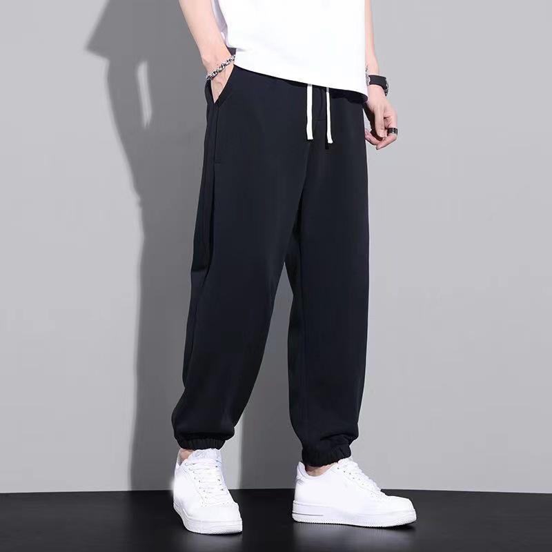 Plus Size Men's Sweatpants Sportswear Elastic Waist Casual Baggy Pants Black Grey Joggers Male Loose Trousers