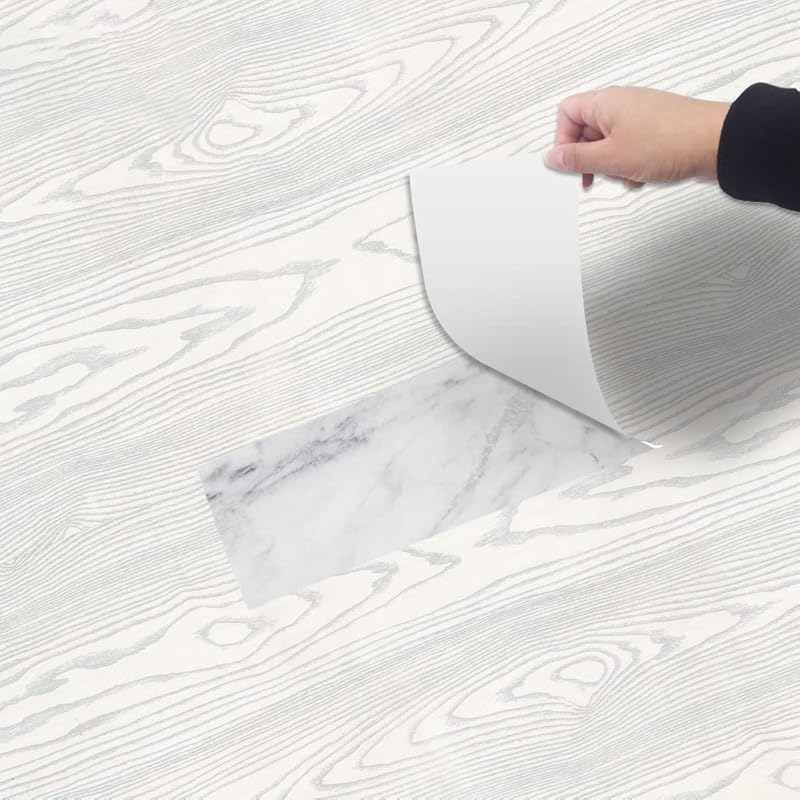Wood Grain Peel and Stick Vinly Floor Wall Sticker, Non-Slip Tiles Transfer Sticker Roll for Floor Wall, Herringbone, 7.87x118inch