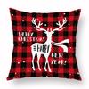 Christmas Hug Furniture Pillowcase Red Plaid Sofa Waist Support Pillow Home Home Decor Linen