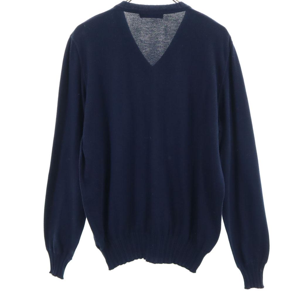 loro piana Made In Italy Long Sleeve V Neck Sweater 50 Navy Knit Men's Used