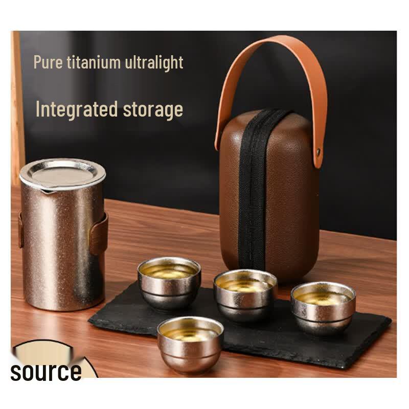 Pure Titanium Portable Travel Tea Set