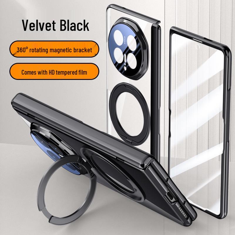Honor Magic V6 Transparent Foldable Phone Case, Magnetic Stand, Full Coverage, Anti-Drop Protection for Men