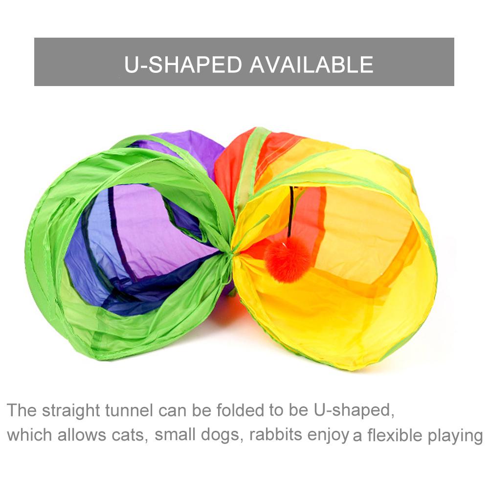 Zusammenklappbarer Katzentunnel Road Cat Toys Kitty Tunnel Pompon Ball Cat