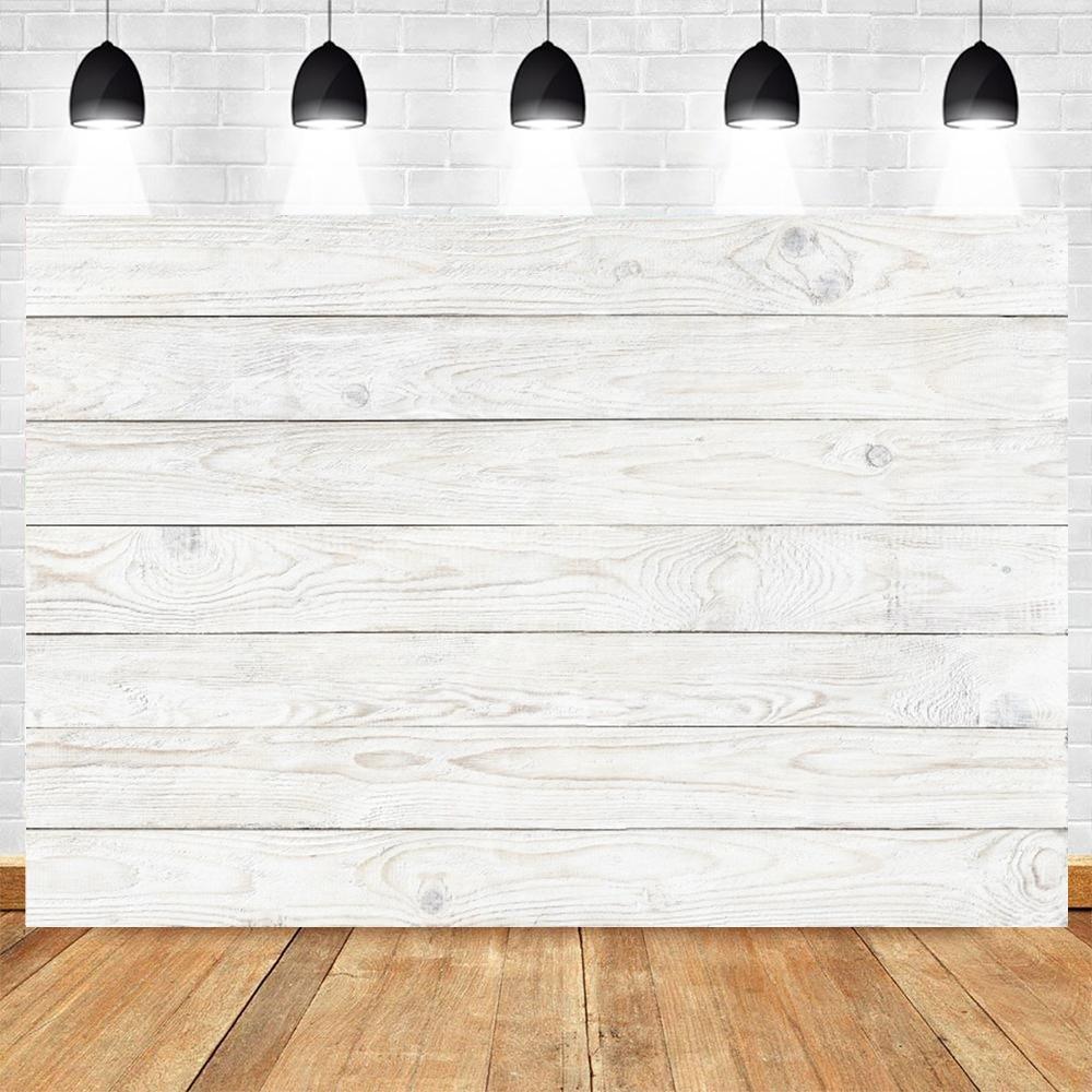 Wood Backdrop for Food Baby Portrait Photography Backdrops White Brown Wooden Board Plank Background for Party Decor Custom