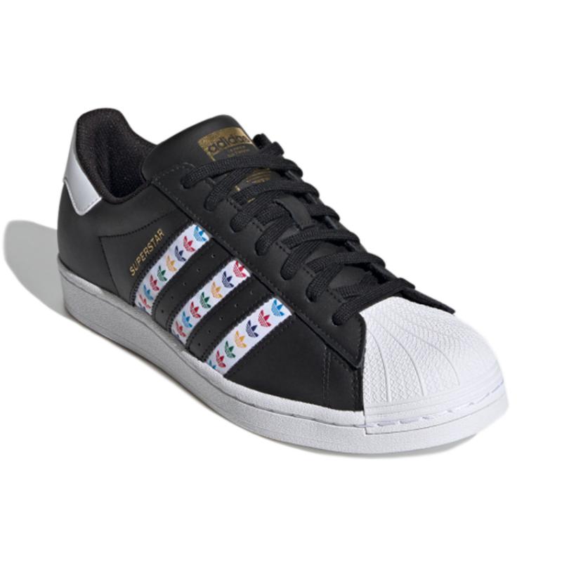 Adidas Superstar Schwarz Mehrfarbig Kleeblattstreifen Sneaker FZ0058
