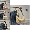 Chic And Minimalist Korean Style Commuter Shoulder Bag In Soft Corduroy For 2024