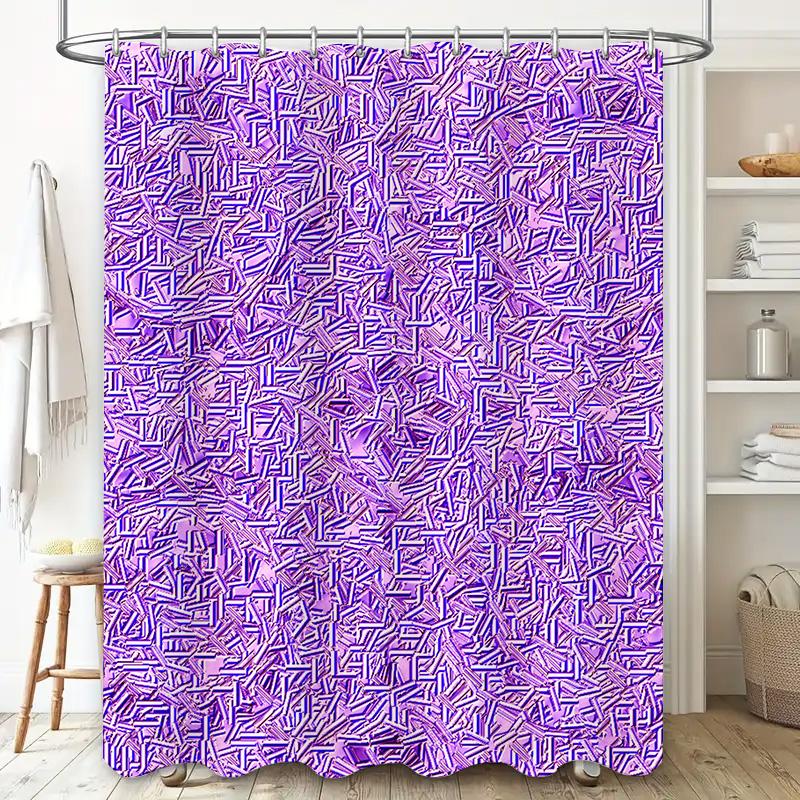 Rideau de douche moderne bleu violet, doublure de bain imperméable à motif rayé, pour décoration de salle de bain, 72 x 84 pouces