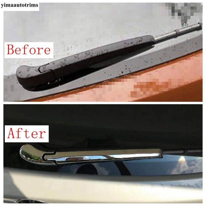 For BMW X1 F48 2016 -  Car Rear Tail Window Rain Wiper Windshield Decoration Protection Cover Trim ABS Chrome Accessories