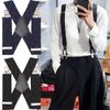 Wide Men 5cm Heavy Duty X Shape Braces Elastic Suspenders Trouser Clips Durable