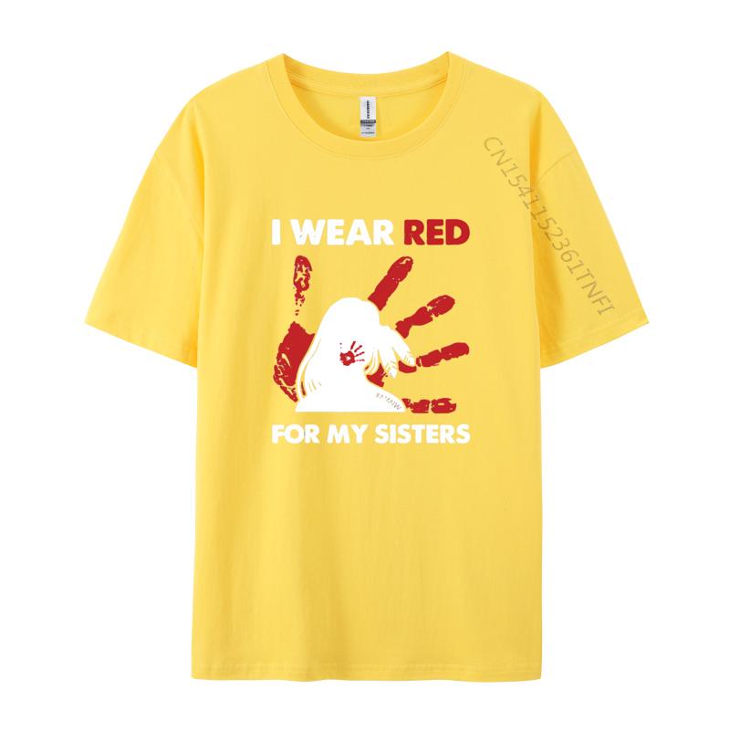 Native America Indigenous I Wear Red Tshirts Funny Gift TShirt Tops T Shirt Slim Fit Cool Cotton Mens Tshirts