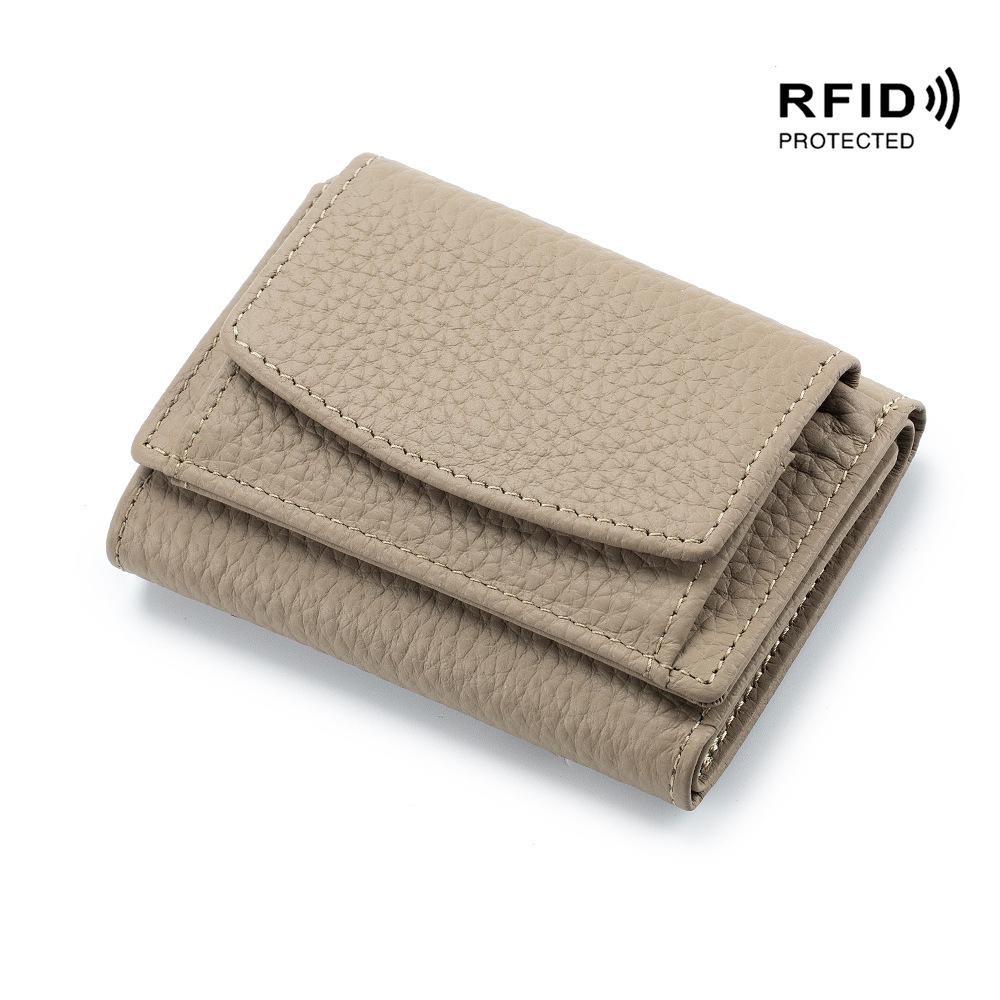 RFID Blocking Japanese Cowhide Women's Ultra-Thin Mini Wallet