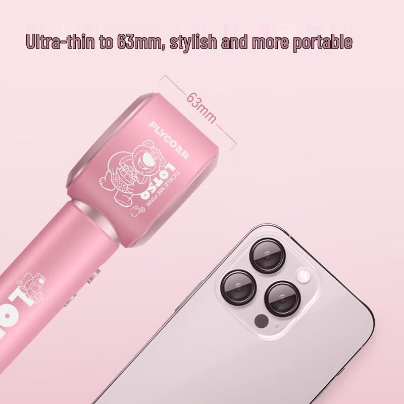 Flyco Secador de Cabelo Portátil Íons Negativos Ursinho Morango