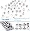 48Pcs 8 Style 304 & 201 & 303 Stainless Steel European Beads Large Hole Beads Rondelle & Rondelle & Cube Stainless Steel Color 7~10x7~10x4~8mm
