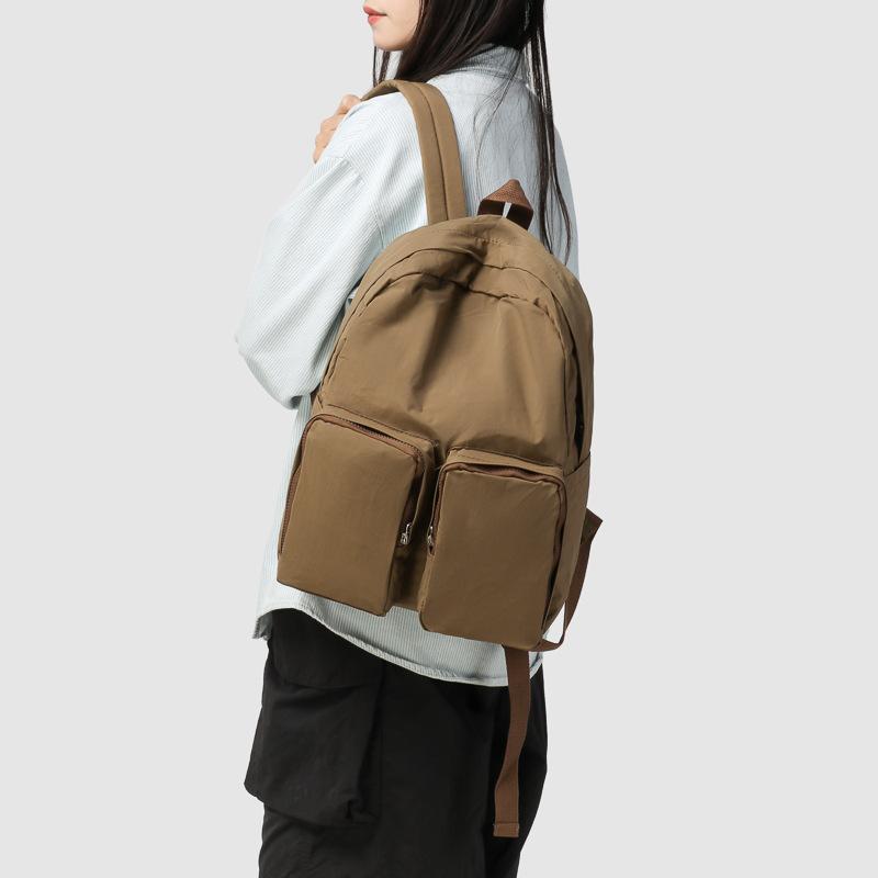 New large-capacity double-pocket locomotive student backpack daily light leisure backpack хаки