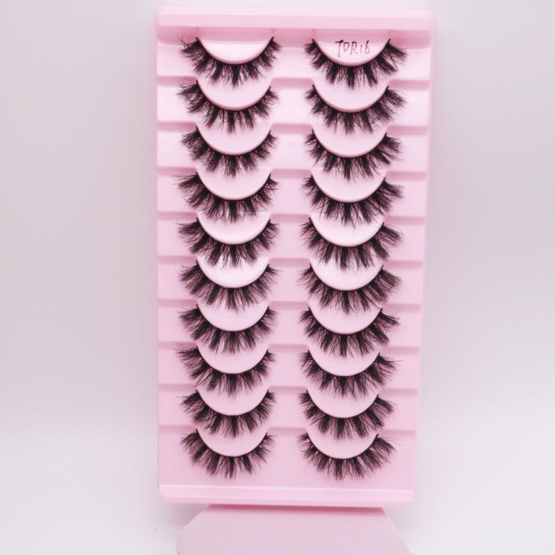 Private Label False Lashes 10 Pairs 3d Faux Eyelashes Natural Styles Makeup Mink Eyelash