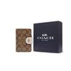 COACH Corner Zip Canvas With Leather Clutch Medium Women's White & Khaki Monogram C0082-IMDJ8