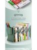 Retractable Desktop Bookend with Pen Holder and Integrated Book Storage Clip  