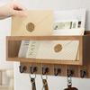 Scaffale Multifunzionale in Legno da Parete Organizzatore per Chiavi 6 Ganci Scomparto per Posta Contenitore per Piccoli Oggetti Decorazione Ingresso