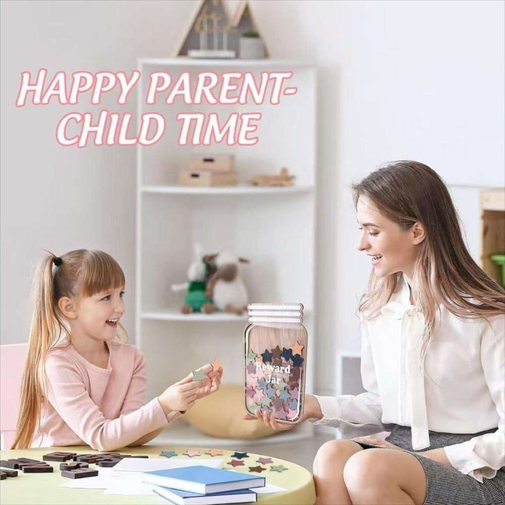 Flower Kids Star Reward Jars Wooden Classroom Reward Jar with Tokens  Birthday Gift