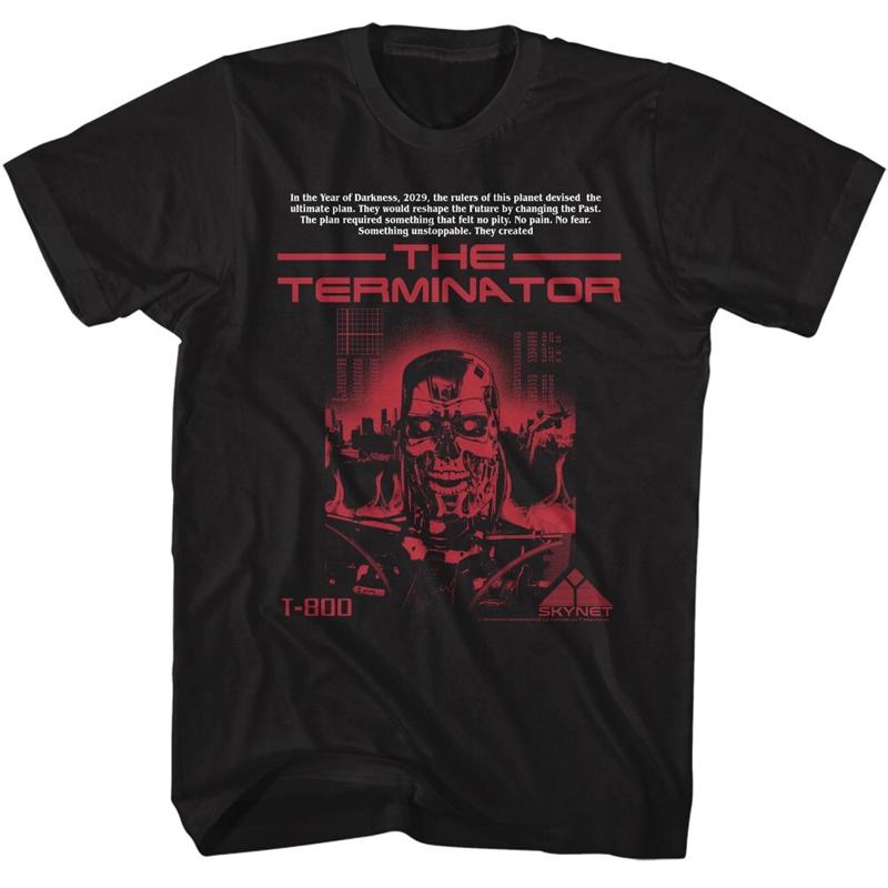 The Terminator Movie Mens T Shirt Laser Schwarzenegger 800 Without Bottom Text