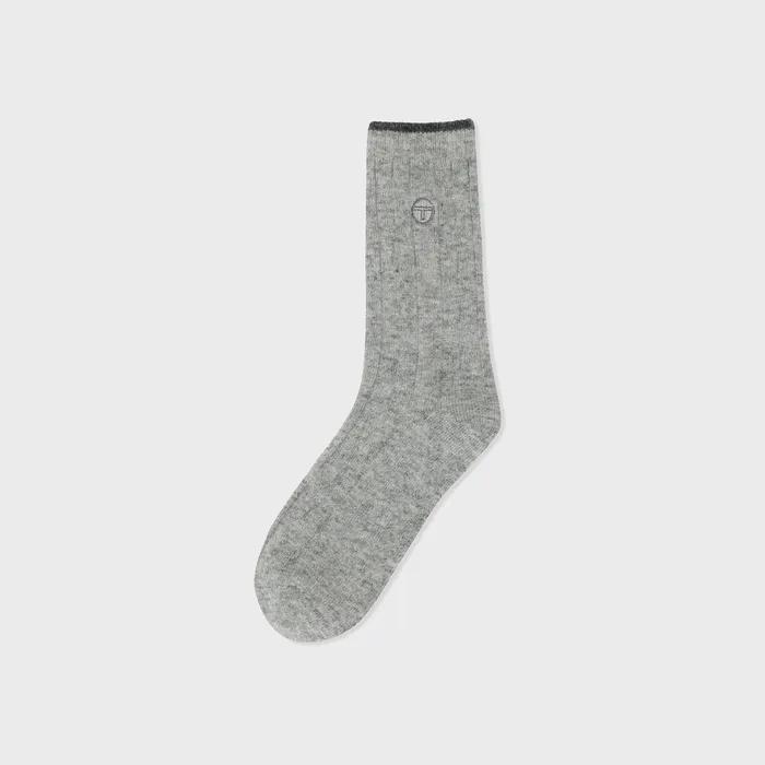 W Cable Winter Socks (GRAY)