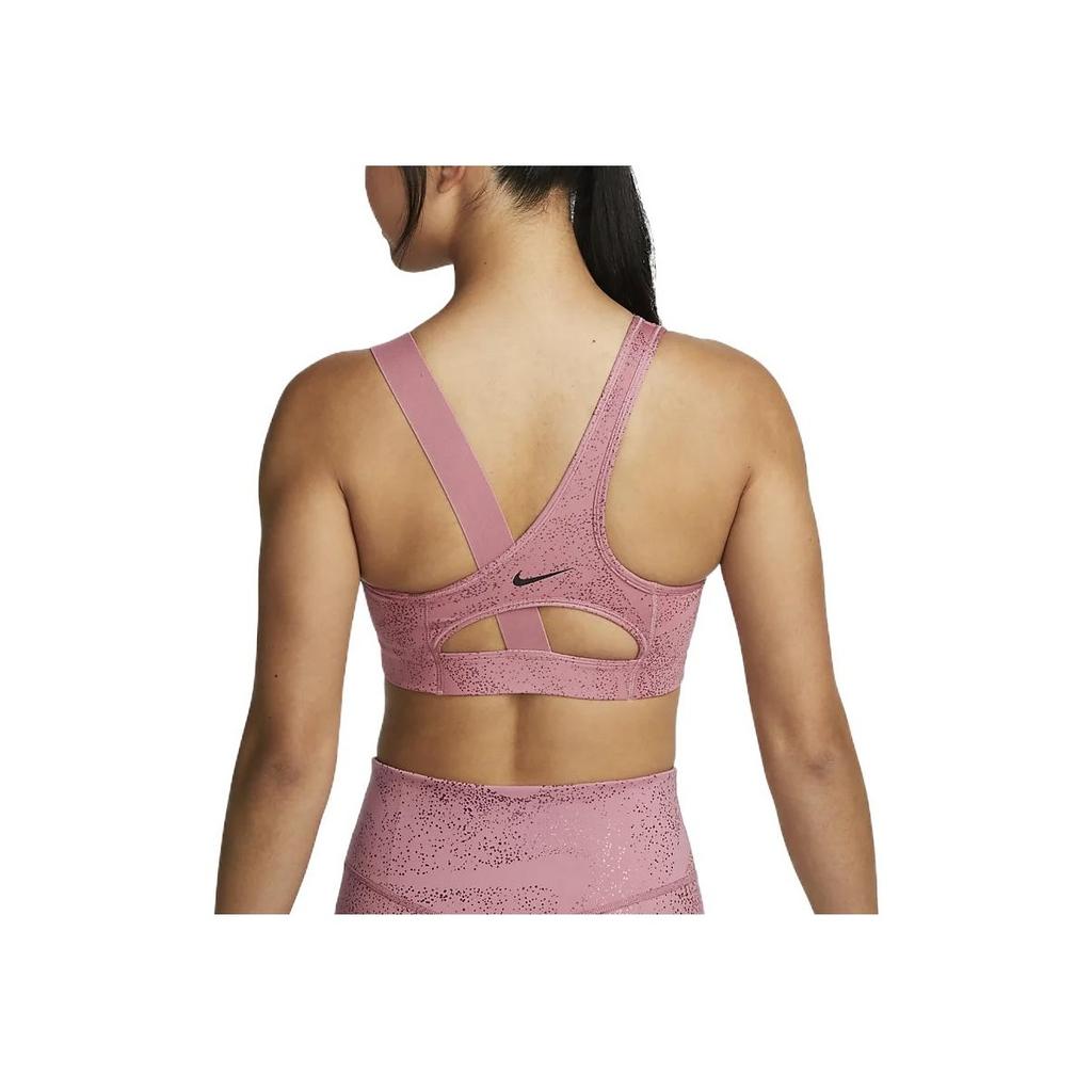 Nike Logo Print Medium Support Padded Asymmetric Sports Bra Women Underwear Pink DQ5243-667