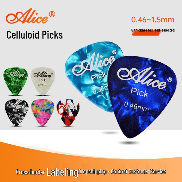 Alice Colorful Acoustic/Electric Guitar Picks with Case - Folk Fingerstyle Accessories Celluloid Pick 0.46mm