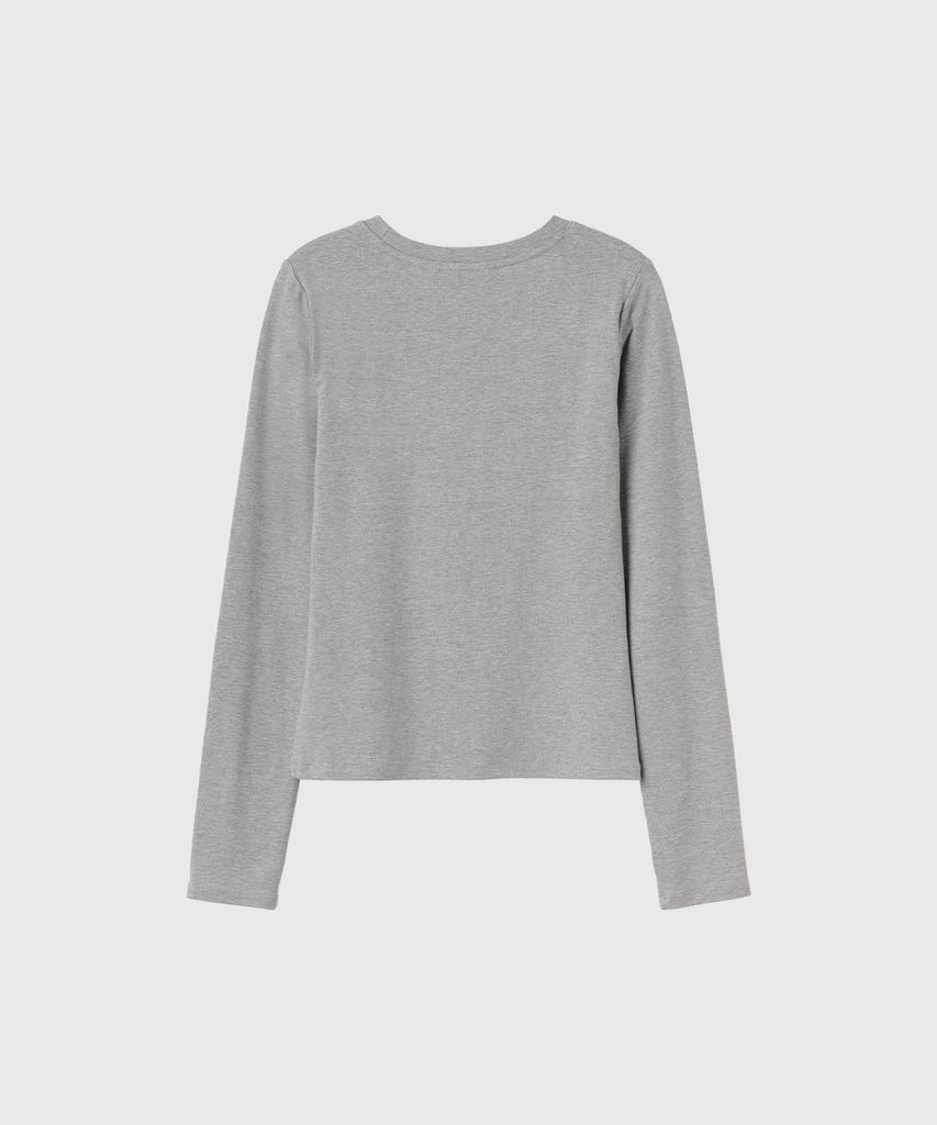 GENERALIDEA Round Neck Long Sleeve T-Shirt [Melange Grey] / Gf3Lts504