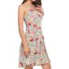 Women's Fashion Casual Sleeveless  Shoulder Strap Flower Flared Dress