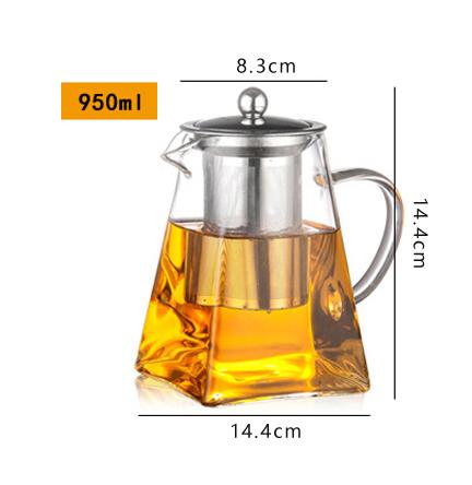 Heat Resistant Glass Teapot With Stainless Steel Puer Tea Makers Infuser Teapot and Cup Set Kettle Pu Erh Gaiwan Pot Pots Maker