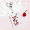 Kawaii Cat Keychain Sliding Card Holder Student Meal Card Bus Card Photo Card Holder Lanyard Lady Id Card Credit Card Holder