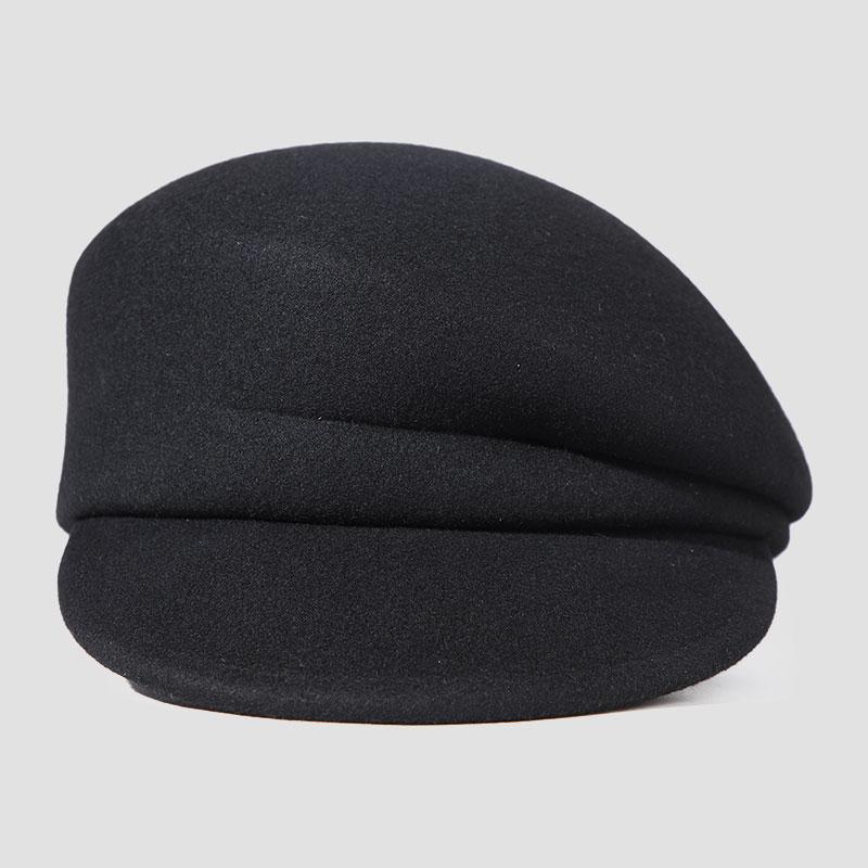 Fashion Stylish Ladies Daily Use Party Business 100% Wool Thermal Warm Black Bowler Hat